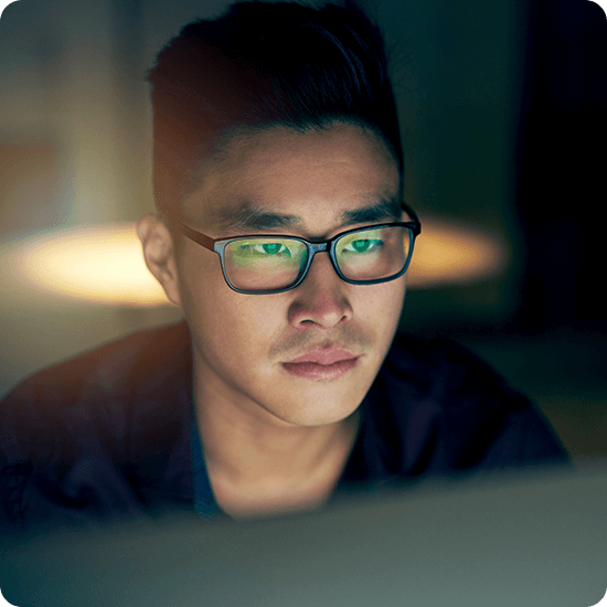 Person working in front of computer